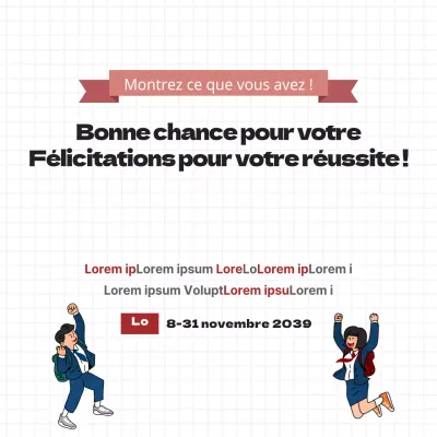 Bravo pour votre réussite