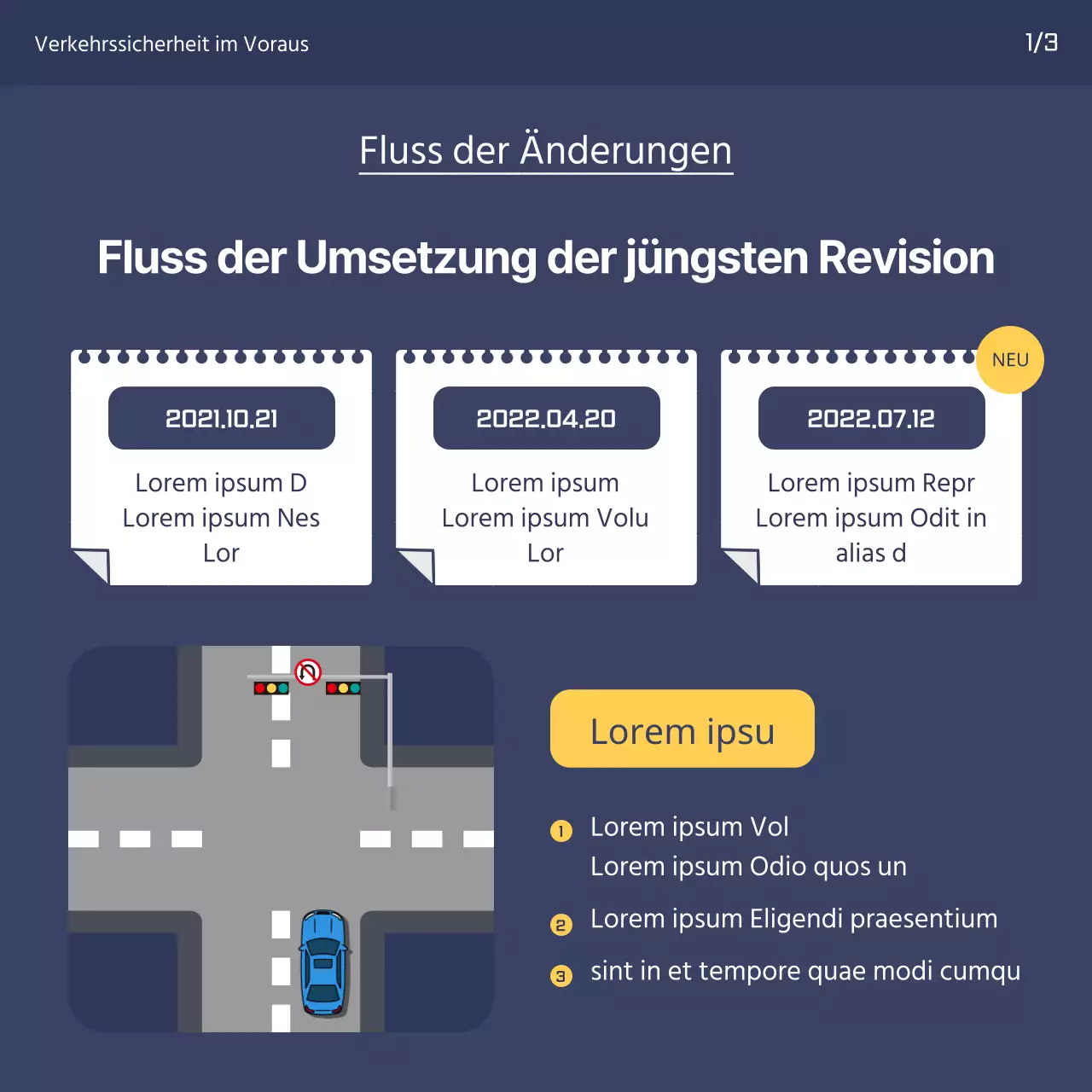 Werben Sie für Ihre Fahrschule mit diesem niedlichen marineblauen und gelben Banner zur Straßenverkehrsordnung.