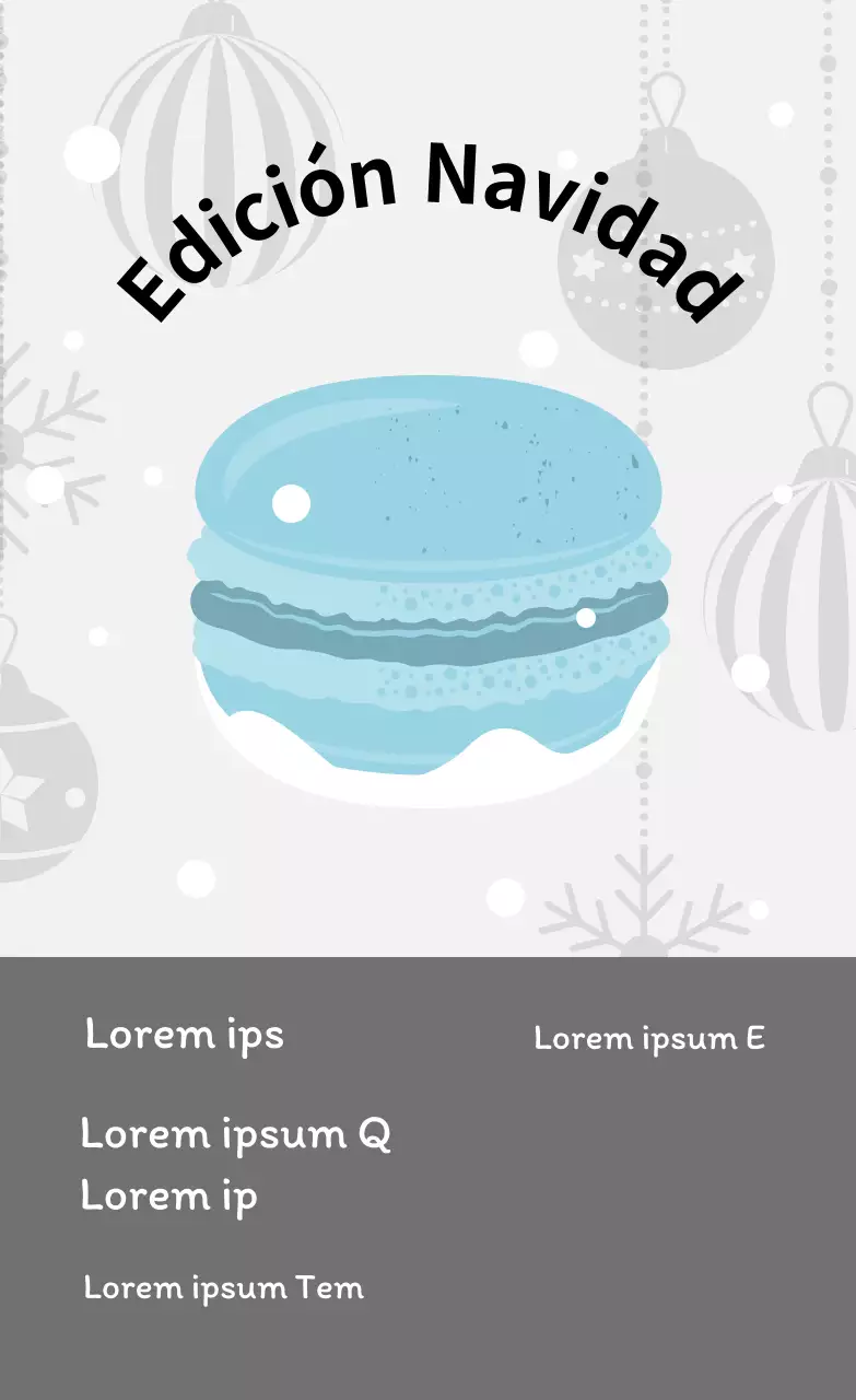 Azul ilustración lindo navidad café postre macaron etiquetas para macarons