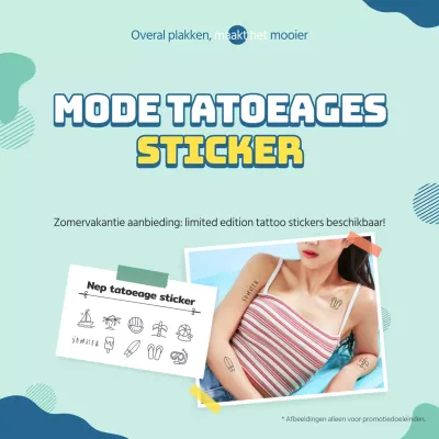 Tattoostickers met korting in lichtblauw en blauw