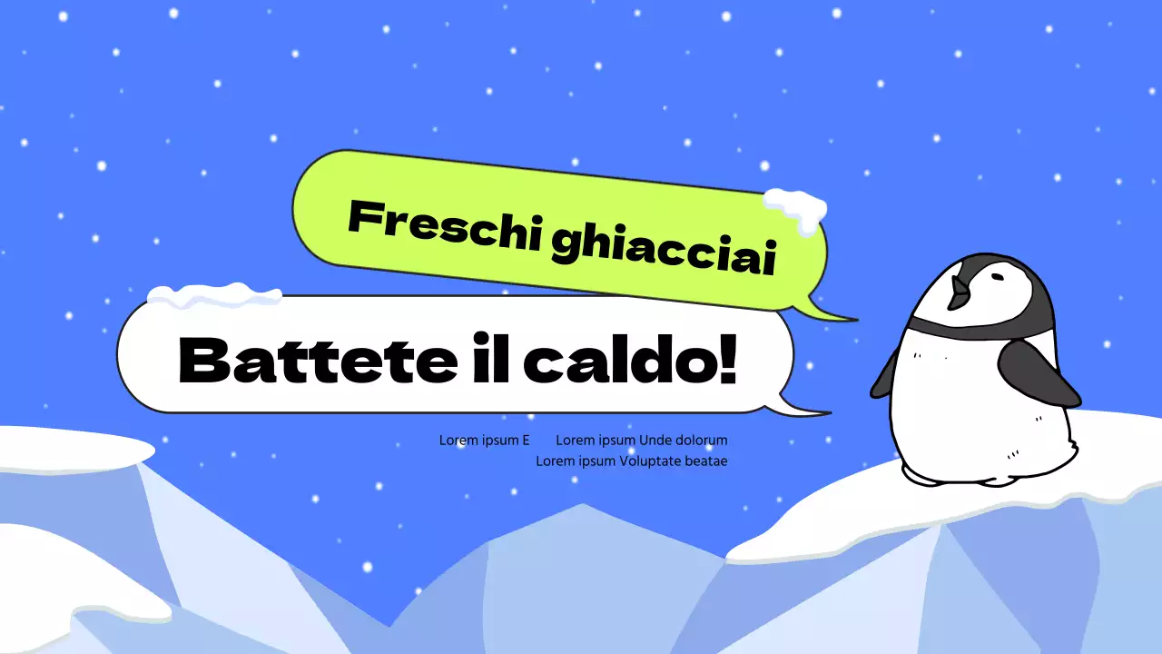 Educazione all'Antartide con elementi di illustrazione di pinguini blu