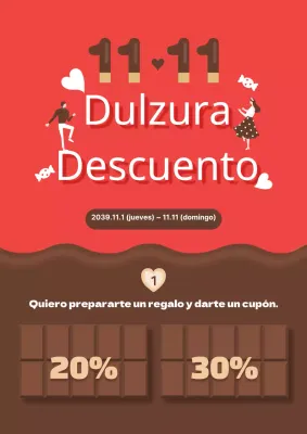 Promocione los actos de San Valentín en rojo