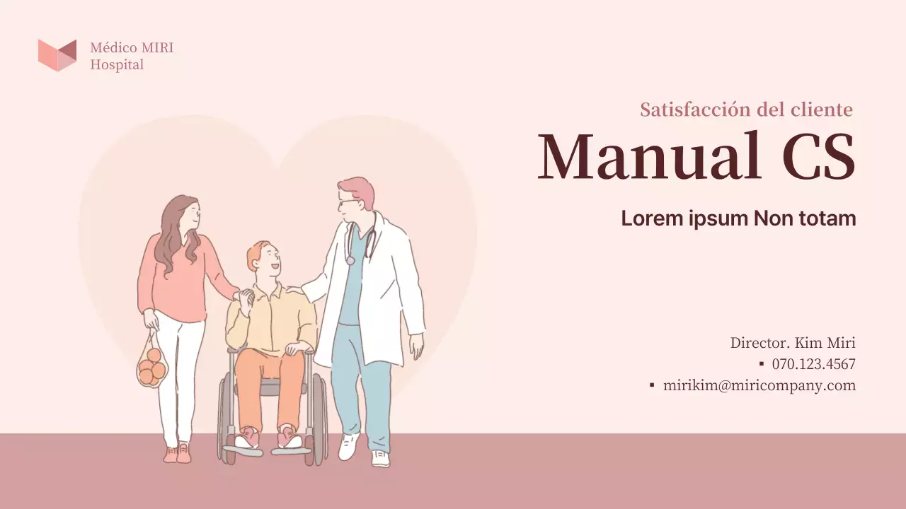 Manual de formación sobre la amabilidad en el hospital CS en colores rosa pastel