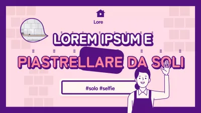 Piastrelle ordinate nei toni del viola e del rosa per un interno di cucina in autocostruzione