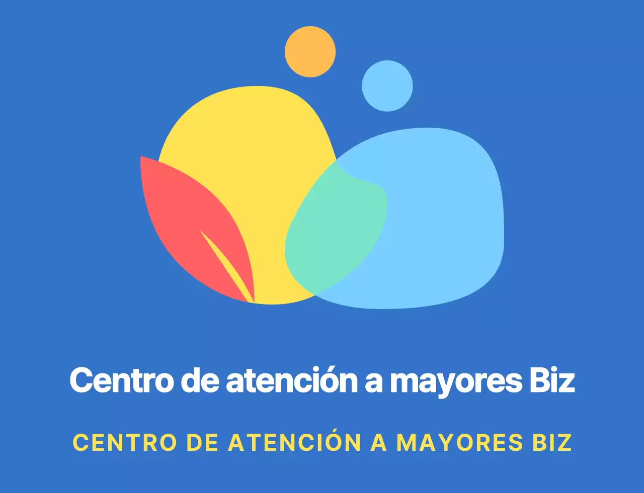 Logotipo de símbolo humano redondeado y sencillo con combinaciones de colores azules y vivos para el personal de centros asistenciales