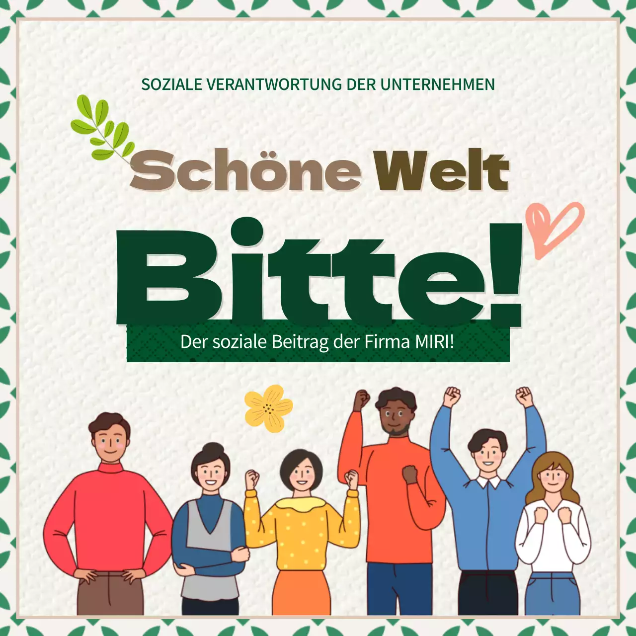 Förderung der sozialen Verantwortung von Unternehmen durch grüne und braune Texturen