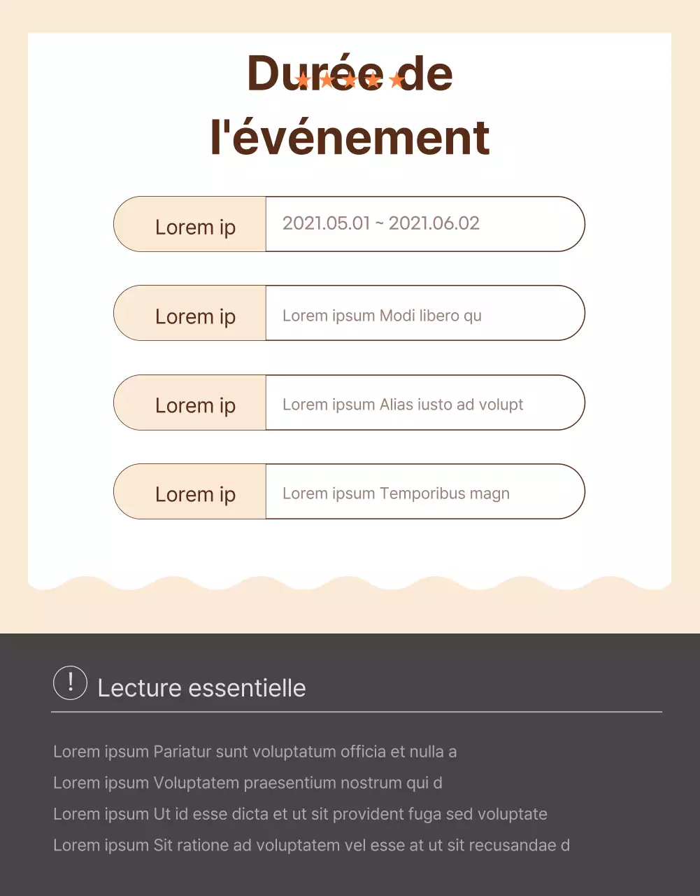 Page de l'événement de la revue Brown and Orange