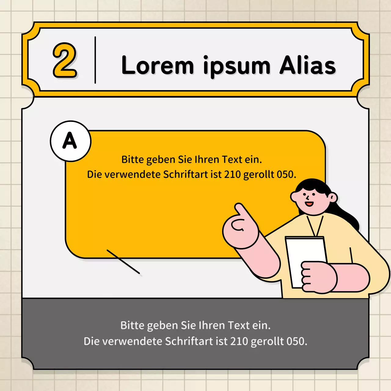 Hellblaue und gelbe Sprechblasen und niedlicher Illustrationsstil