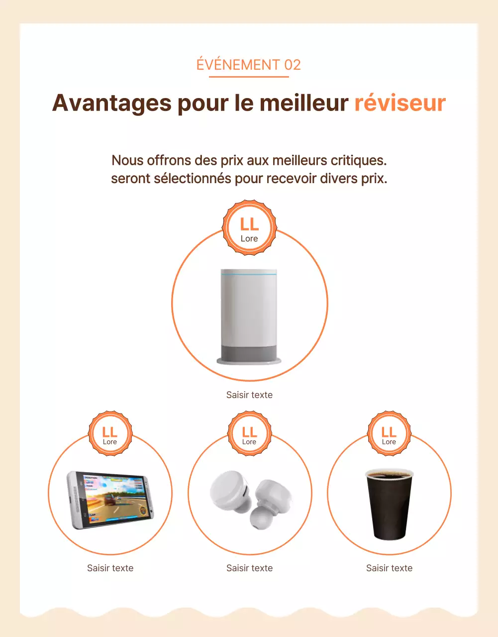 Page de l'événement de la revue Brown and Orange