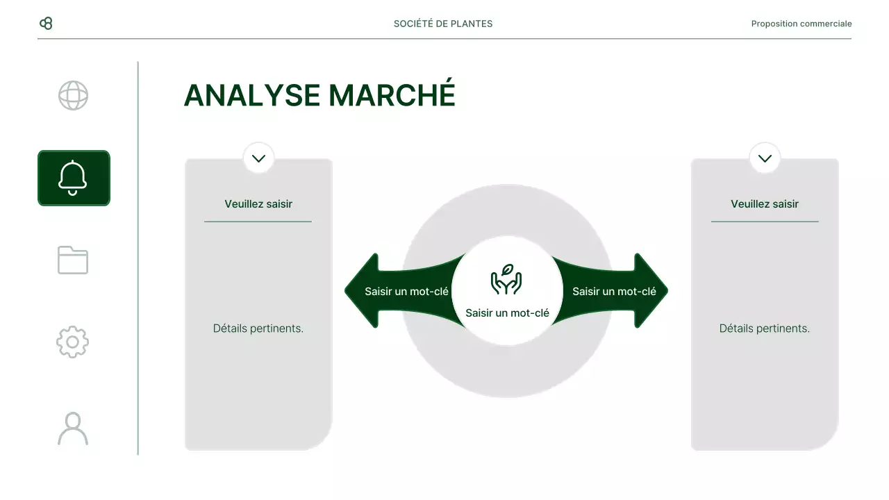 Proposition d'affaires en blanc et vert, concept de feuille naturelle