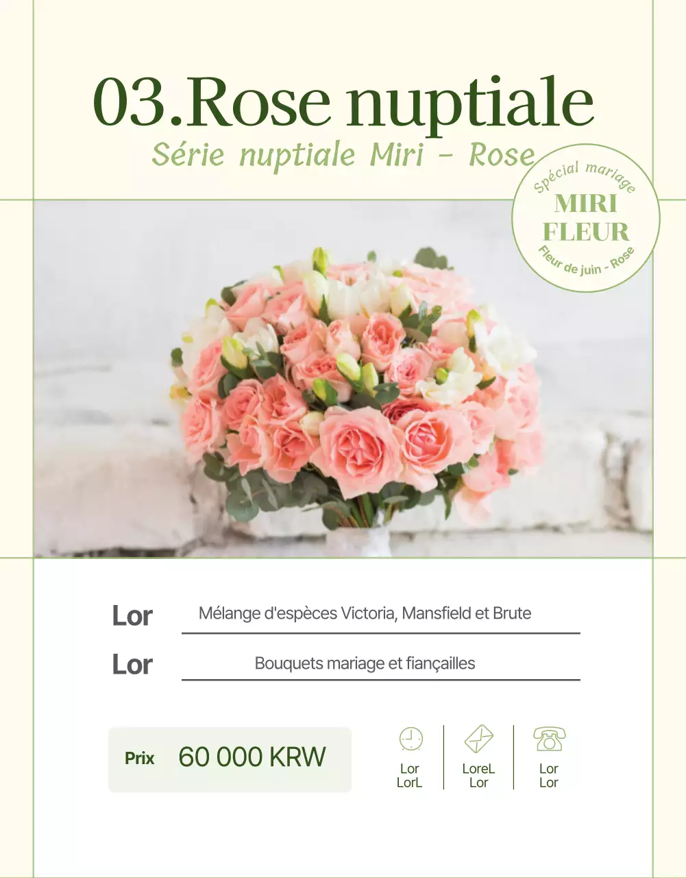 Présentation d'un service de livraison de fleurs de luxe vertes et roses