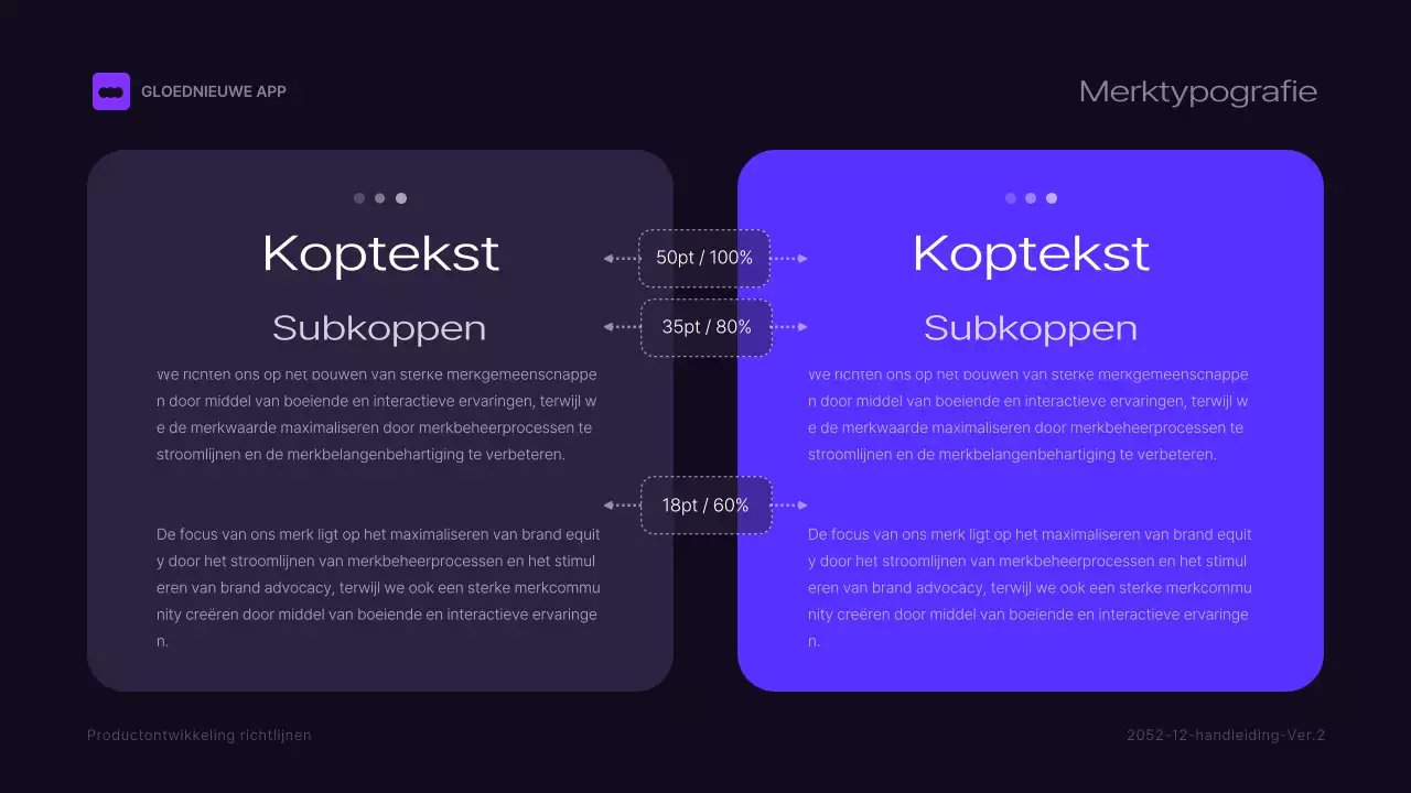 Zwarte en paarse merkrichtlijnen
