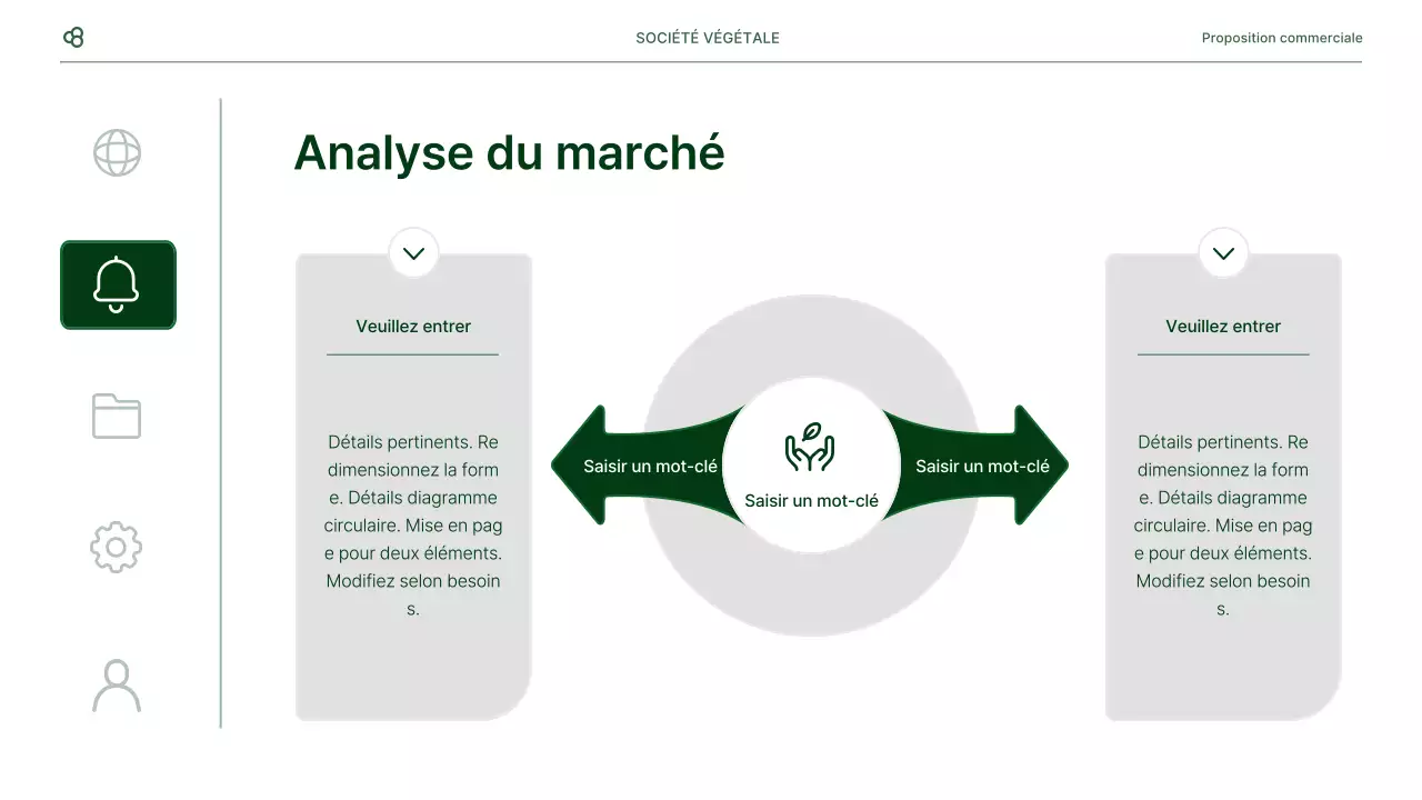 Proposition d'affaires en blanc et vert, concept de feuille naturelle
