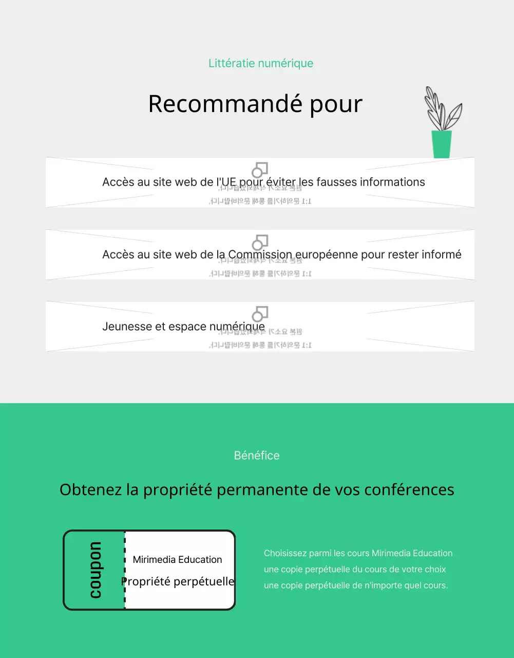 Programme d'alphabétisation numérique illustré par l'écopropre page de détail