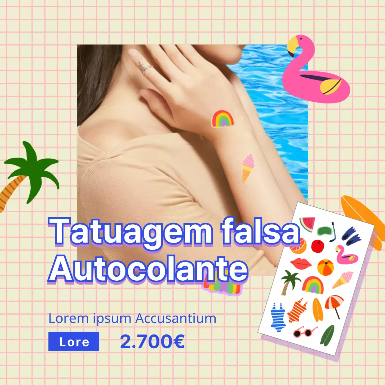 Autocolante tatuagem evento promocional com um toque náutico para as suas férias