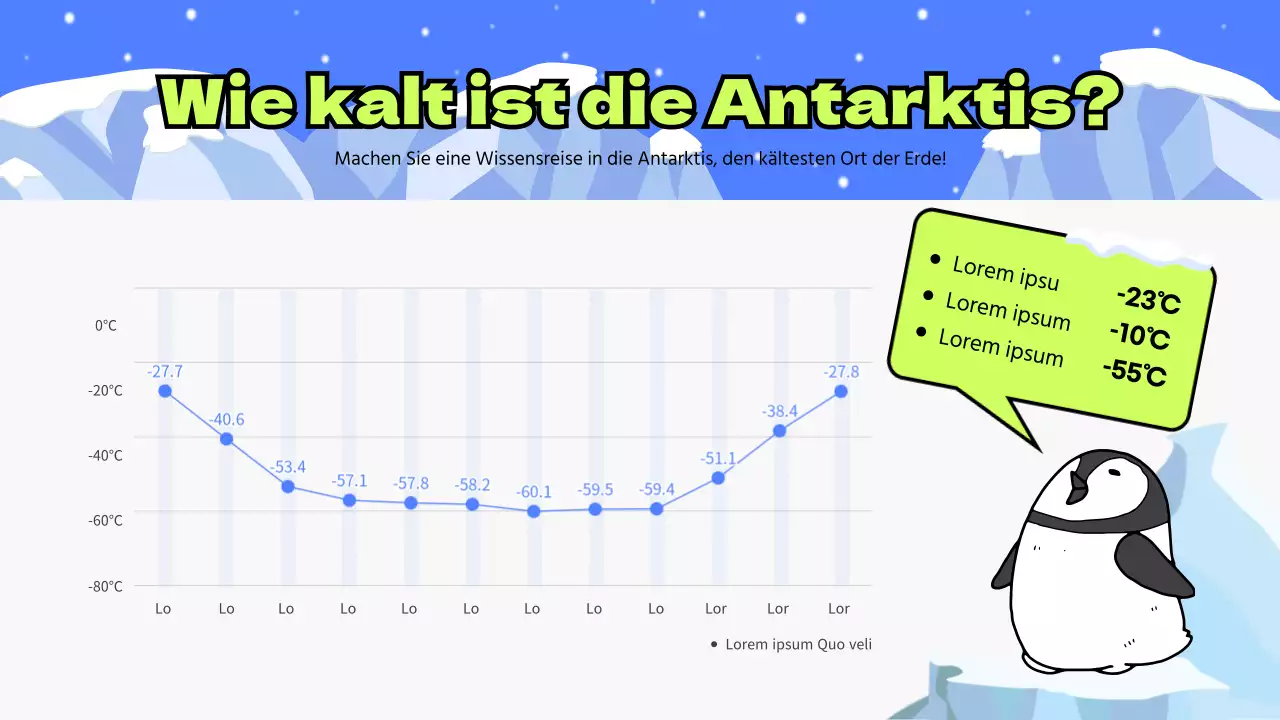 Antarktis Bildung mit blauen Pinguin Illustration Elemente