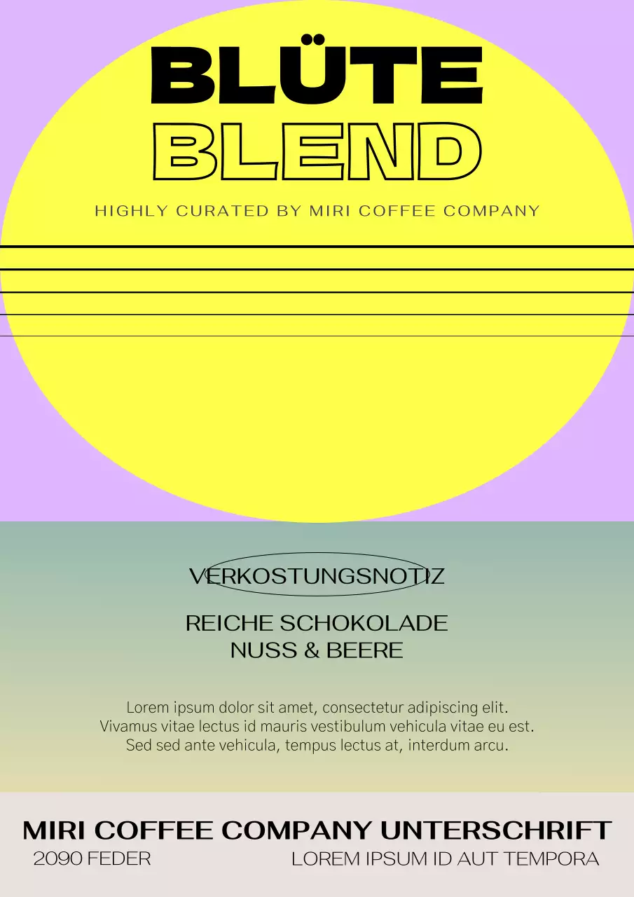 Grafische Kaffeebohnen in Neonfarben