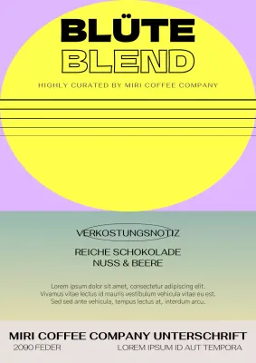 Grafische Kaffeebohnen in Neonfarben