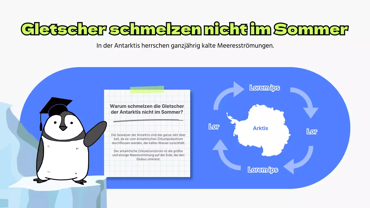 Antarktis Bildung mit blauen Pinguin Illustration Elemente