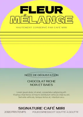 Grains de café graphiques en couleurs néon