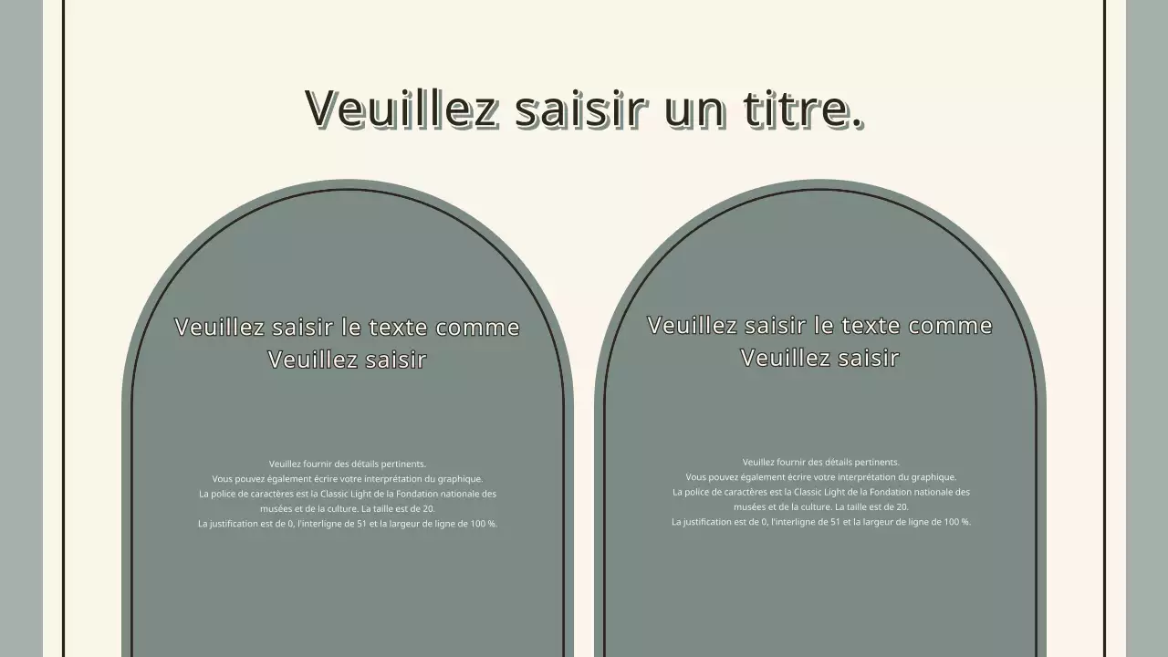 Présentation vintage en kaki et crème