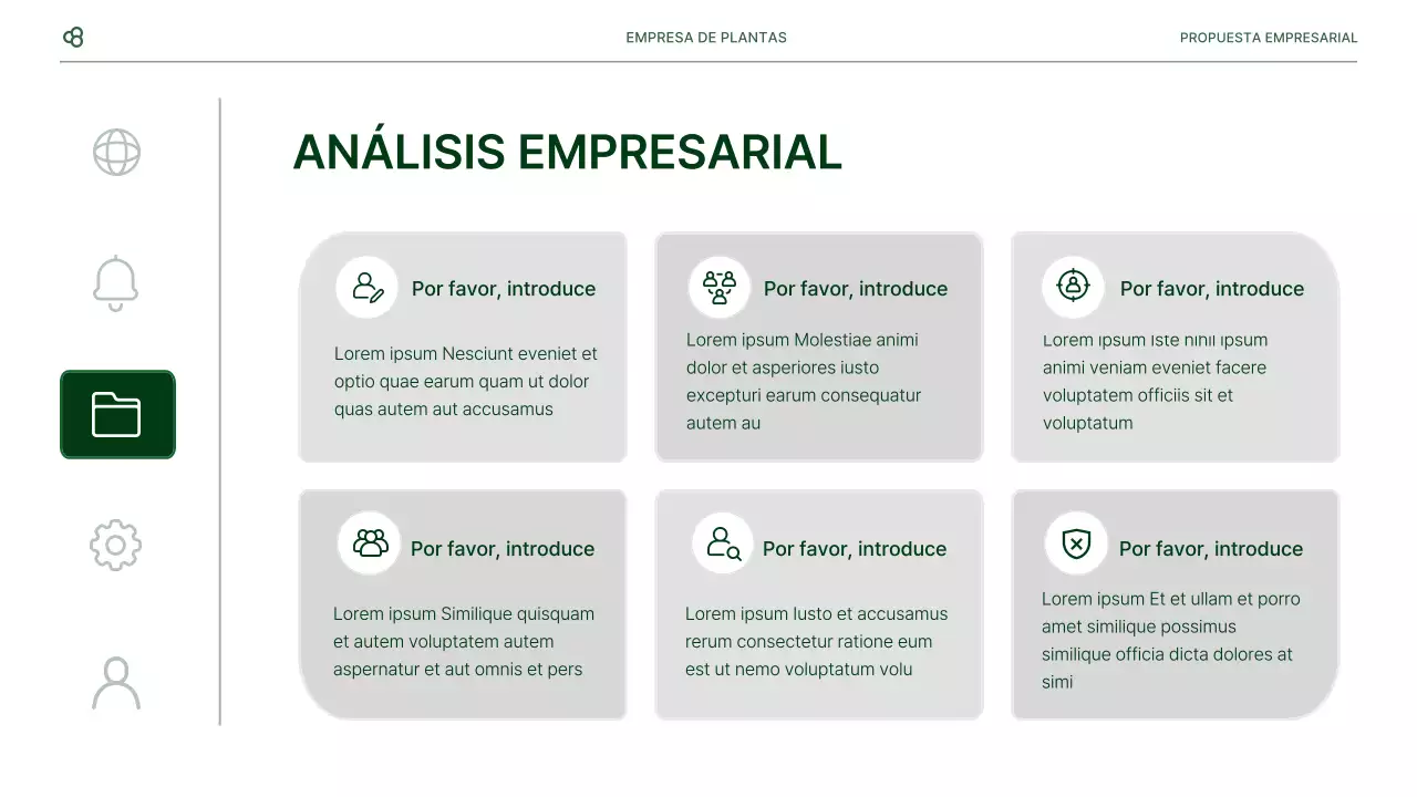Propuesta de negocio de negocios en blanco y verde concepto de hoja natural