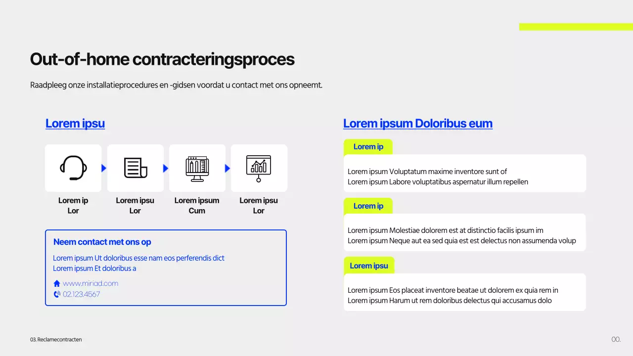 Lime en blauw gebouw billboard voorstel