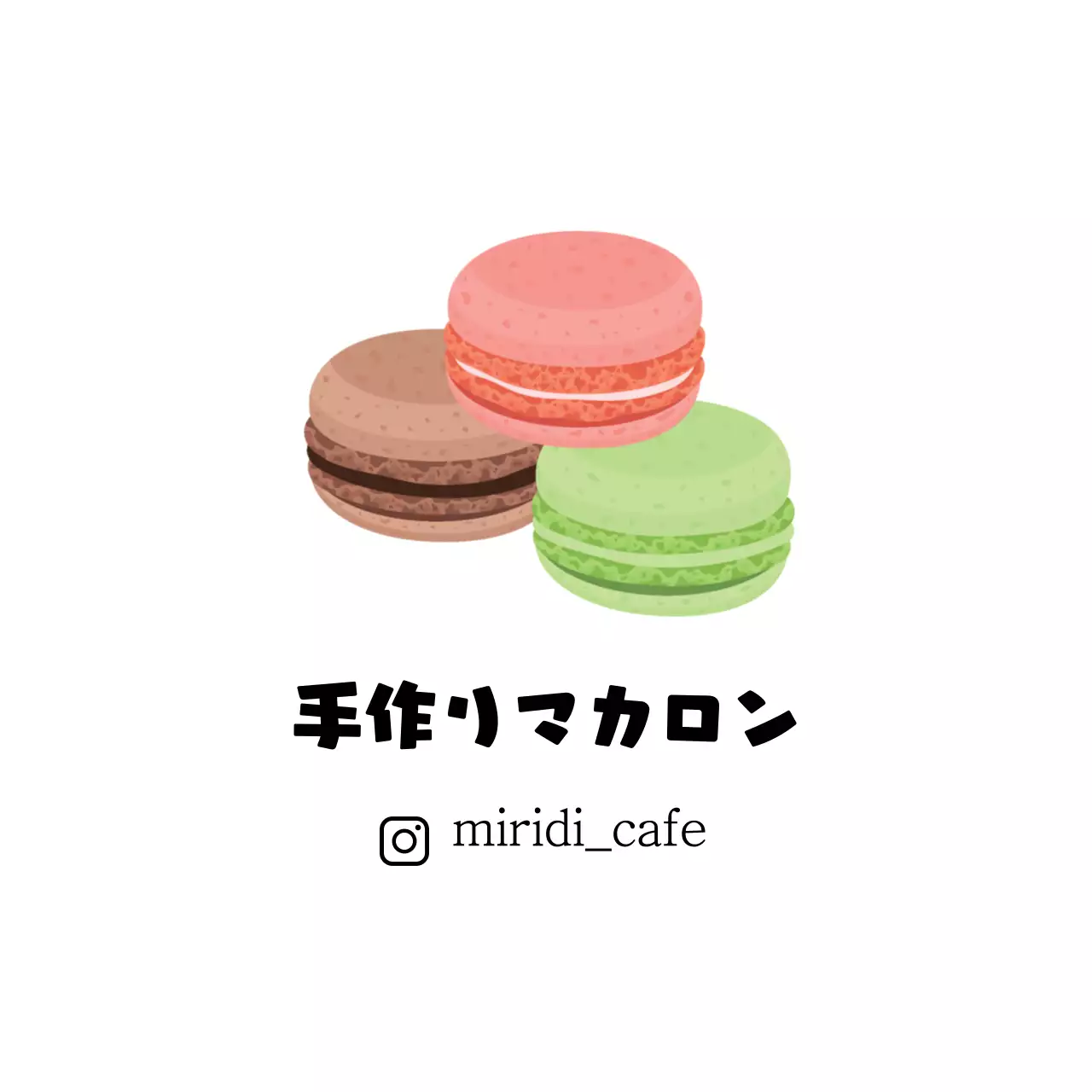 白を基調としたすっきりとしたイラストのカフェマカロンPR
