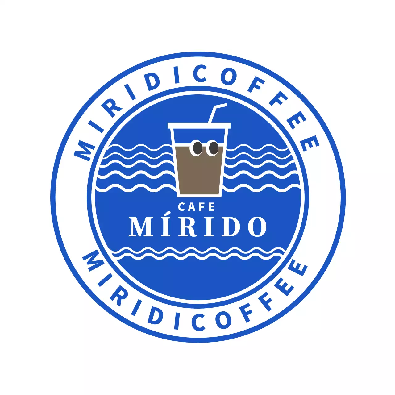 Azul lindo café ilustración café logotipo posavasos para cafetería