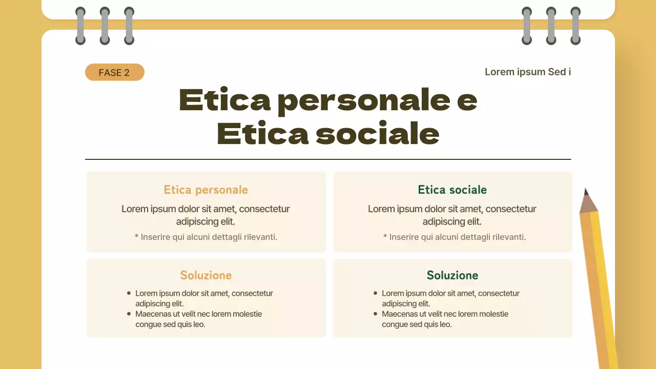 Concetto di classe giallo e verde Lezione di etica