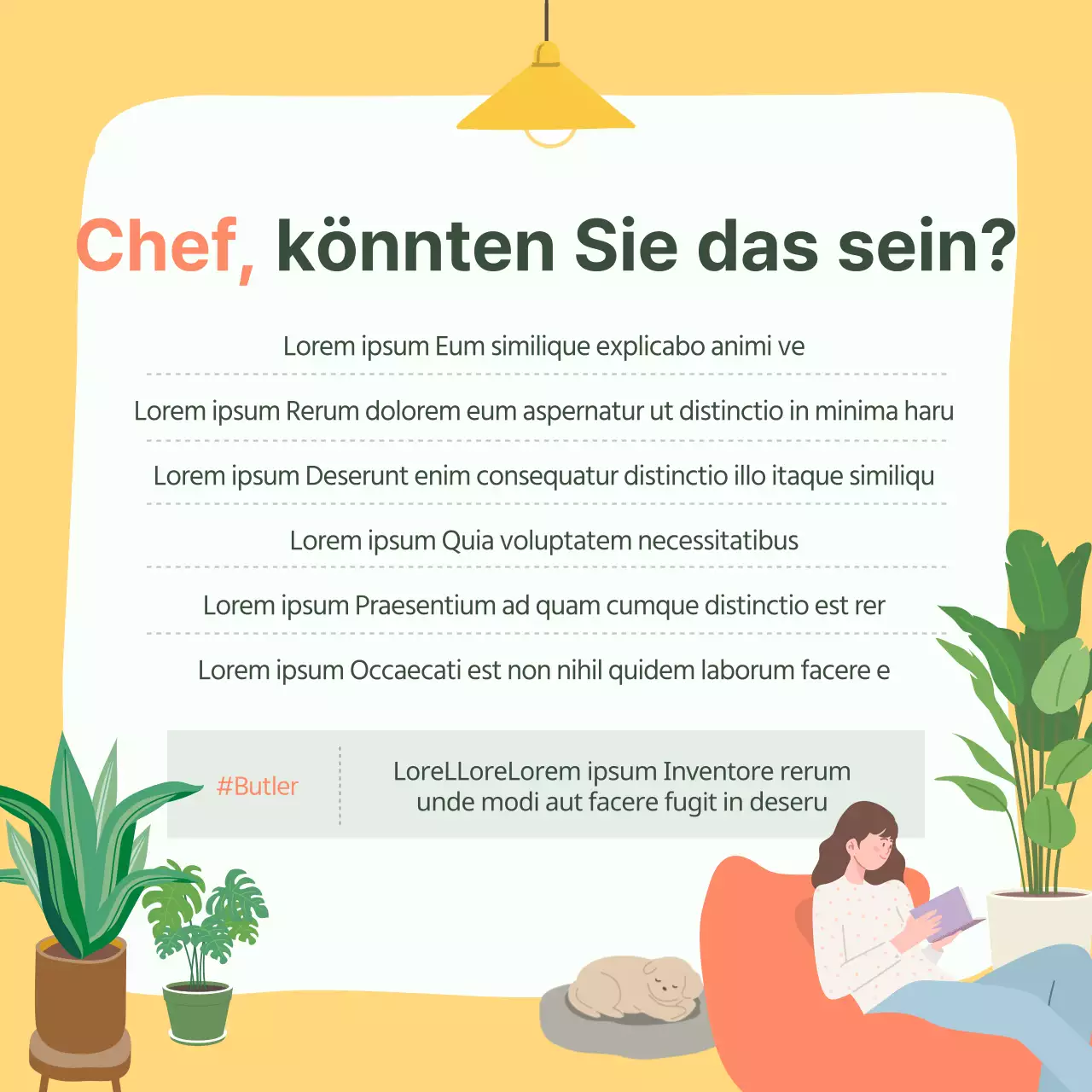 Grüne und gelbe Karte mit Empfehlungen für HaustiereNeues Design