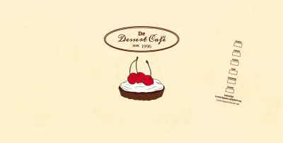 Promoot en informeer cafés met een emotioneel logo in roodbruin en lichtgeel