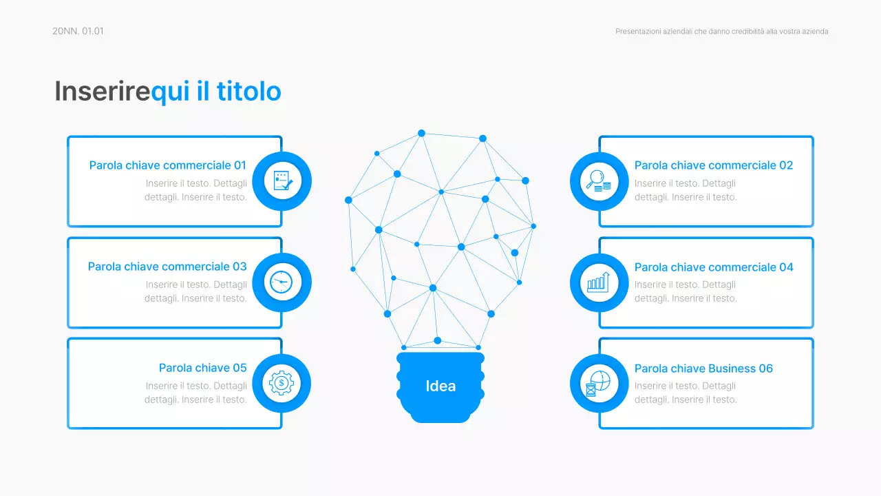 Relazione aziendale con un moderno stile sfumato in bianco e blu