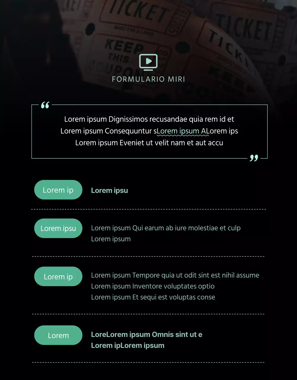 Un moderno y sencillo toque de menta sobre un cortometraje negro Saber más