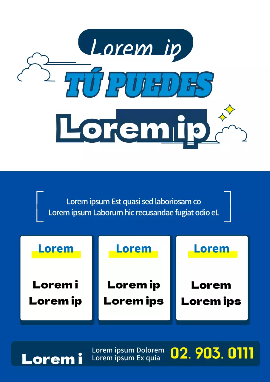 Promover las escuelas de inglés en azul y amarillo