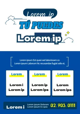 Promover las escuelas de inglés en azul y amarillo