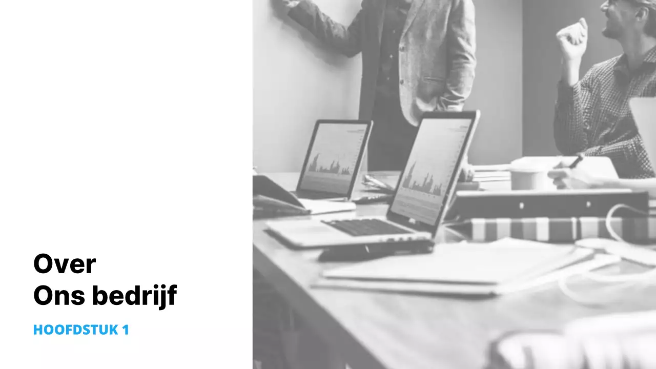 Eenvoudig bedrijf in wit en lichtblauw