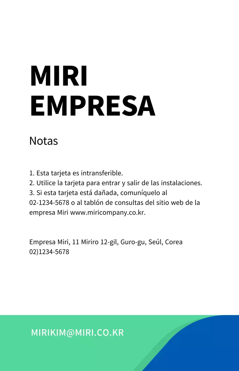 Tarjeta de empresa Cyan