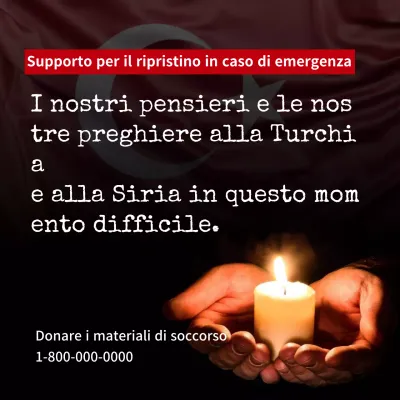 Annuncio di soccorso per il riscaldamento della candela scura