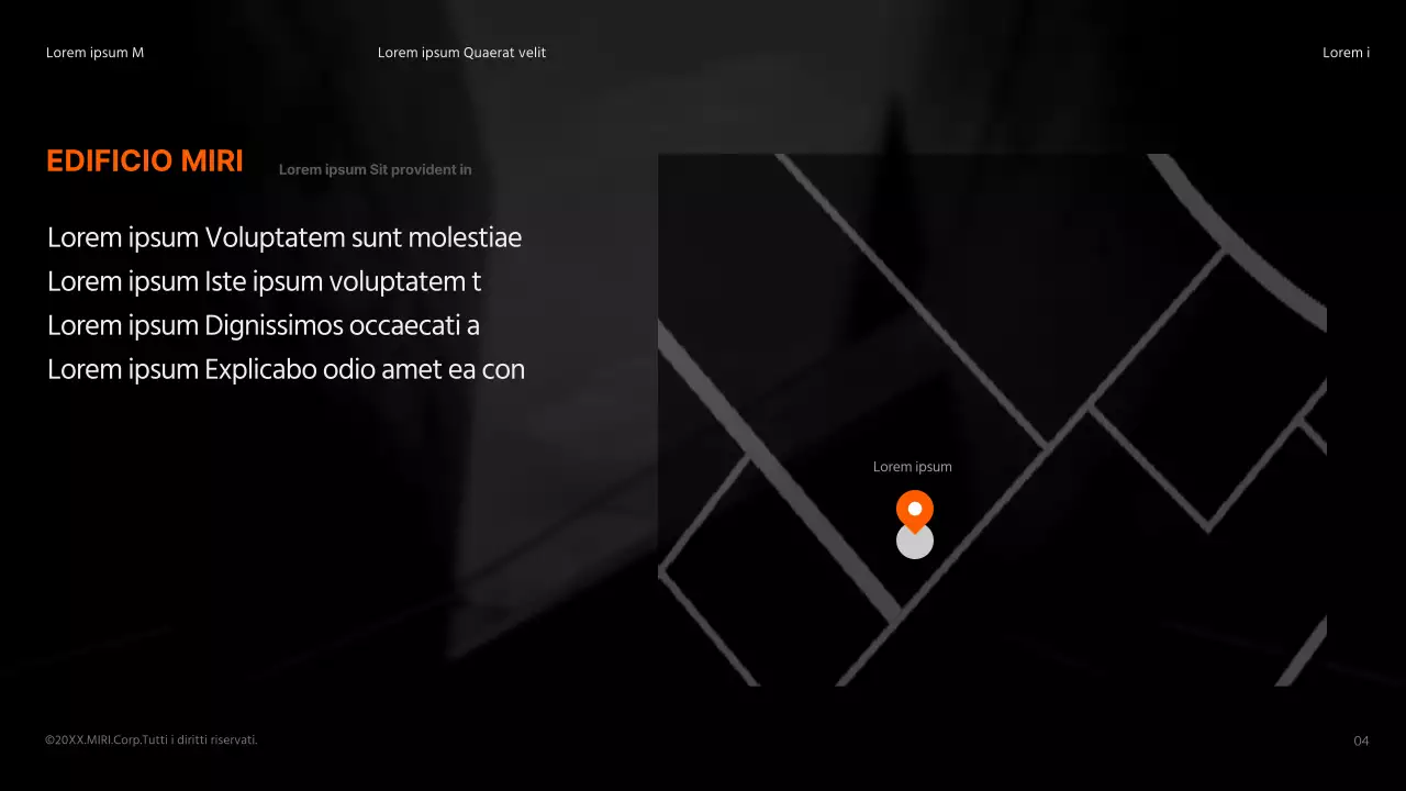 Un brief di prodotto per un edificio pulito, nero e arancione