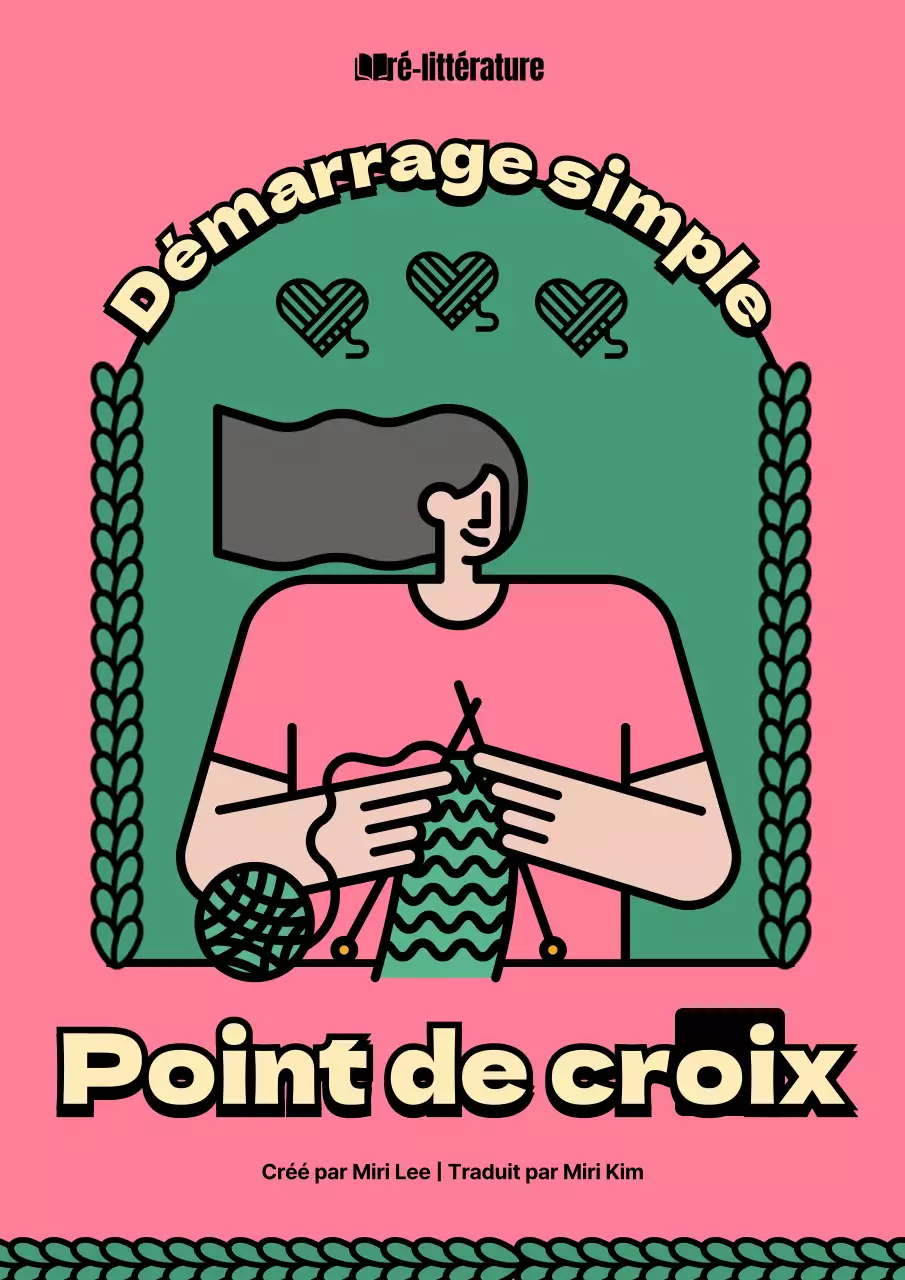 A propos du point de broderie simple rose et vert
