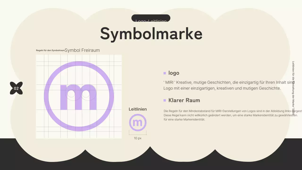 Logo-Branding mit trendigen Formen mit schwarzen und violetten AkzentenFaustregeln