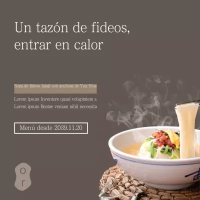 Evento del menú Bowl of Noodles