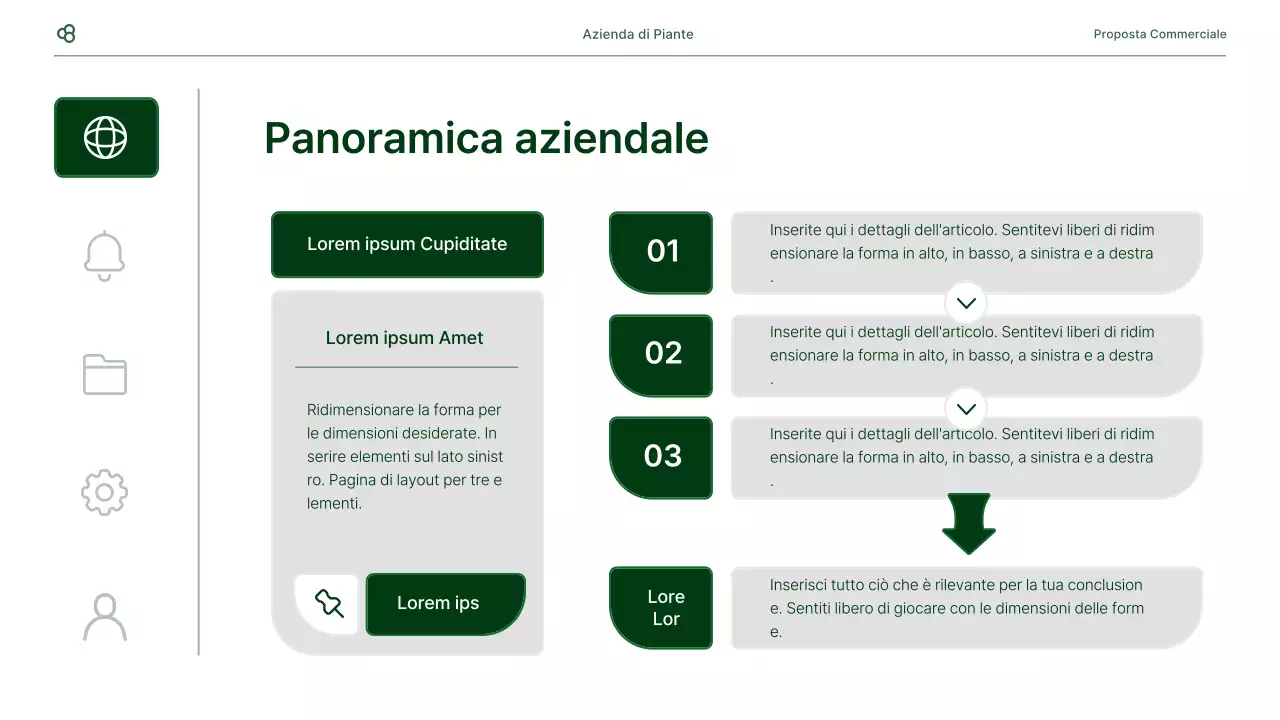 Proposta di business in bianco e verde concetto di foglia naturale