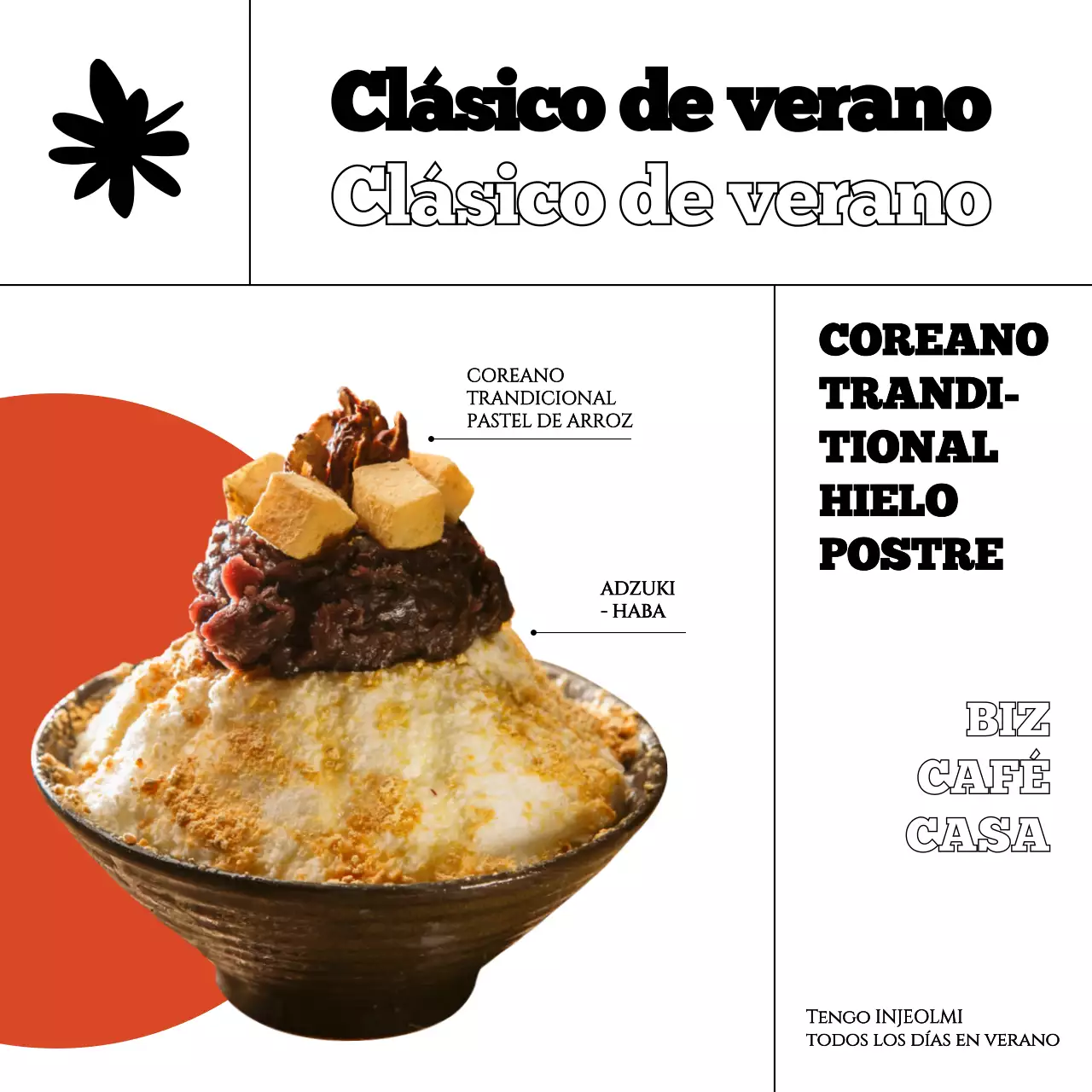 Presentamos la carta de helados de verano en rojo y negro