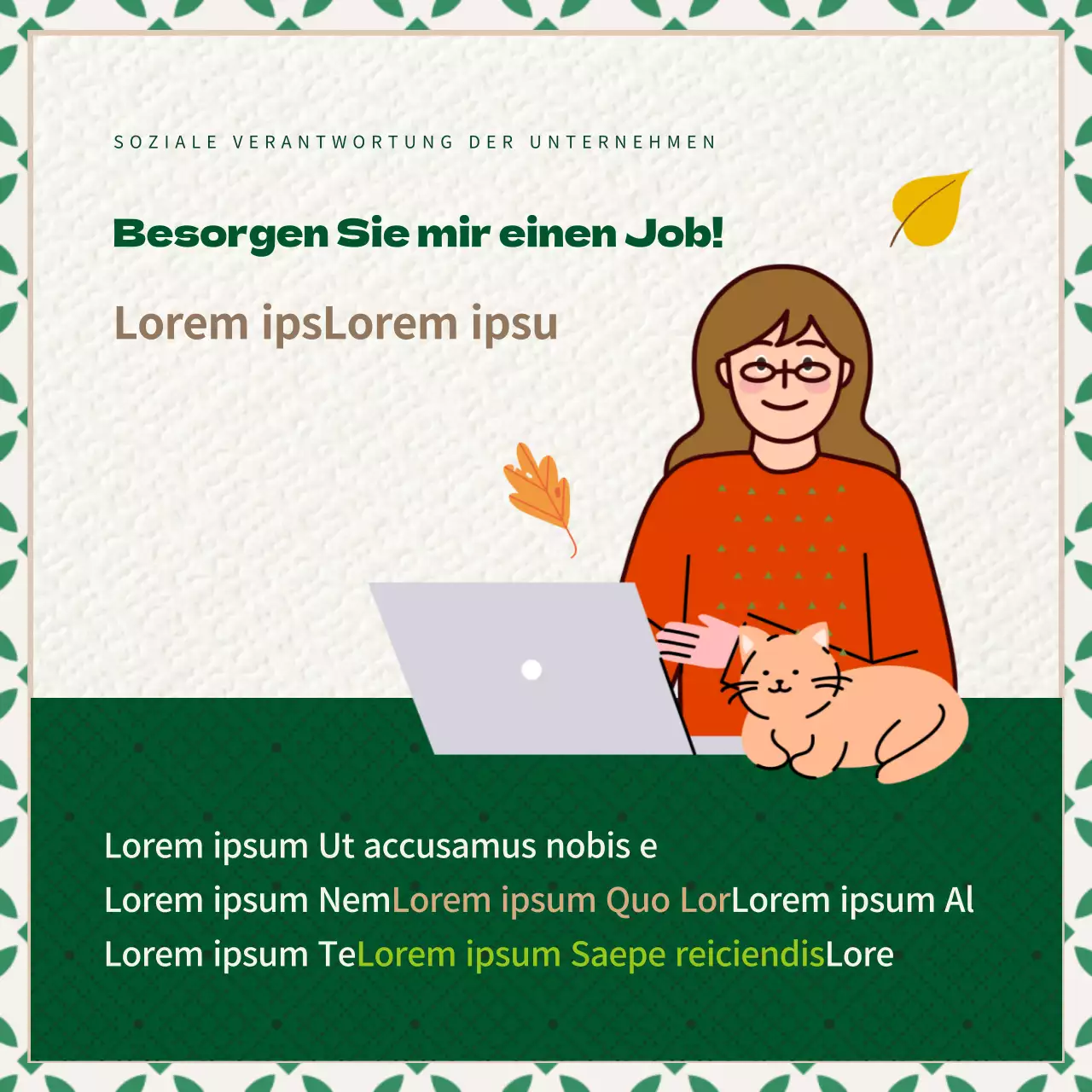 Förderung der sozialen Verantwortung von Unternehmen durch grüne und braune Texturen