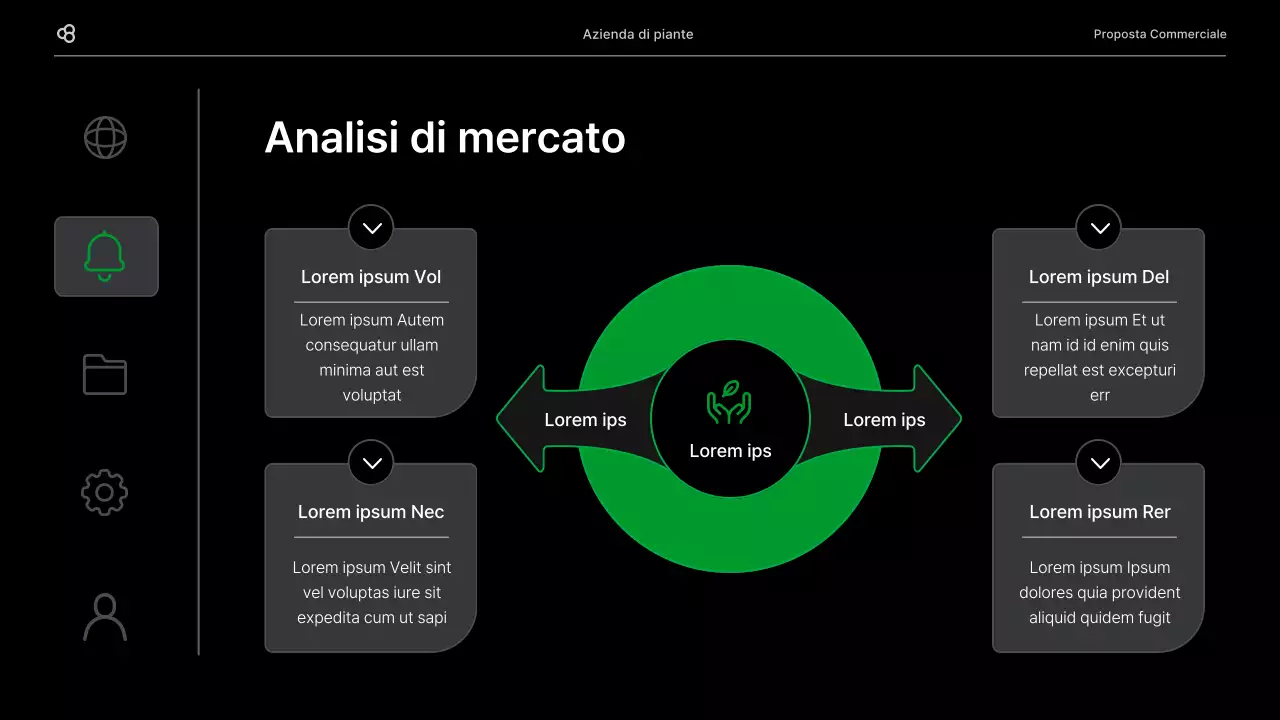 Proposta di business in nero e verde concetto di foglia naturale