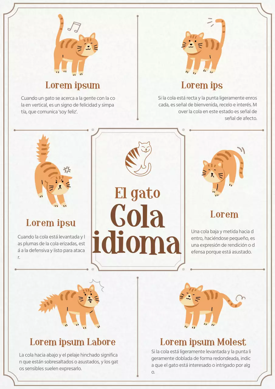 Cola de gato con textura de papel marfilTraductor de idiomas