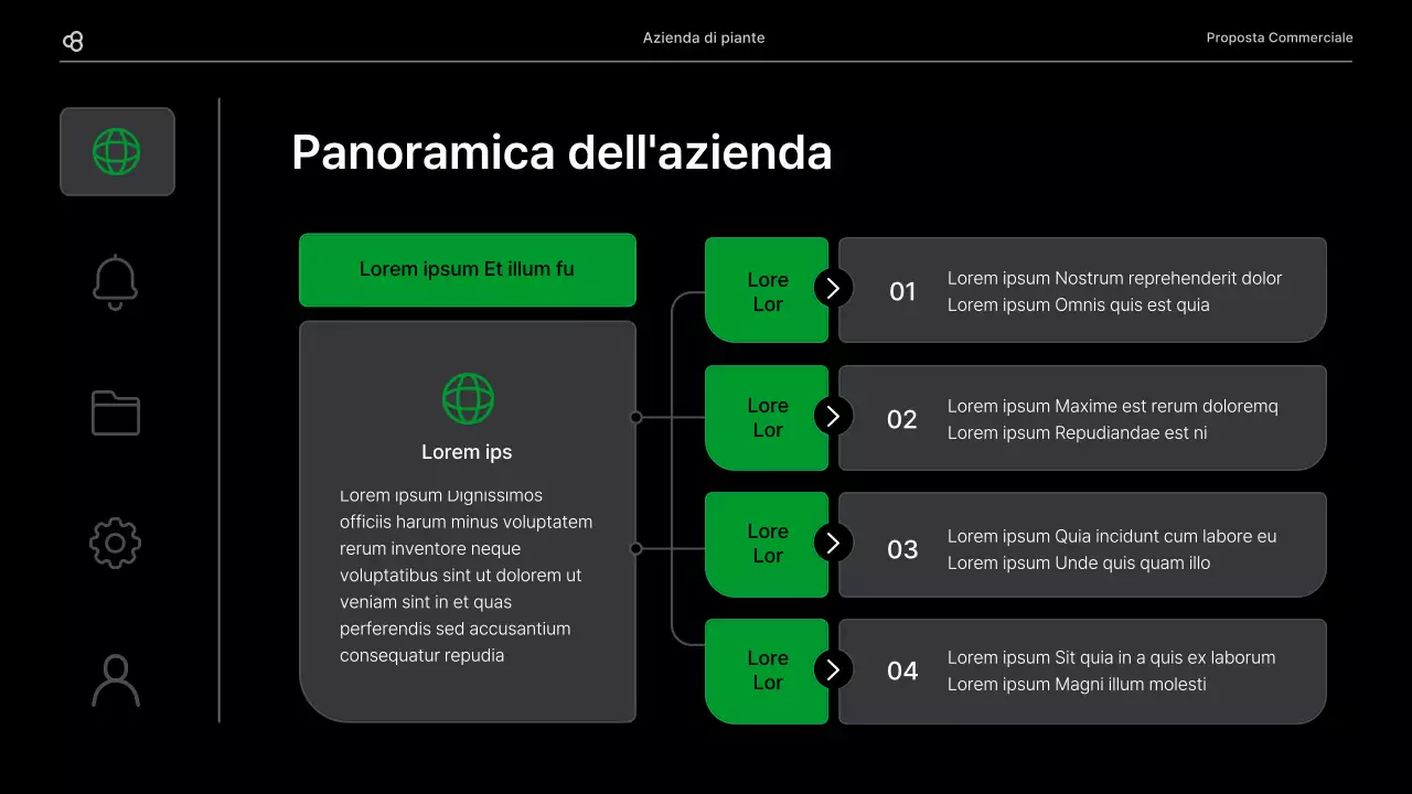 Proposta di business in nero e verde concetto di foglia naturale