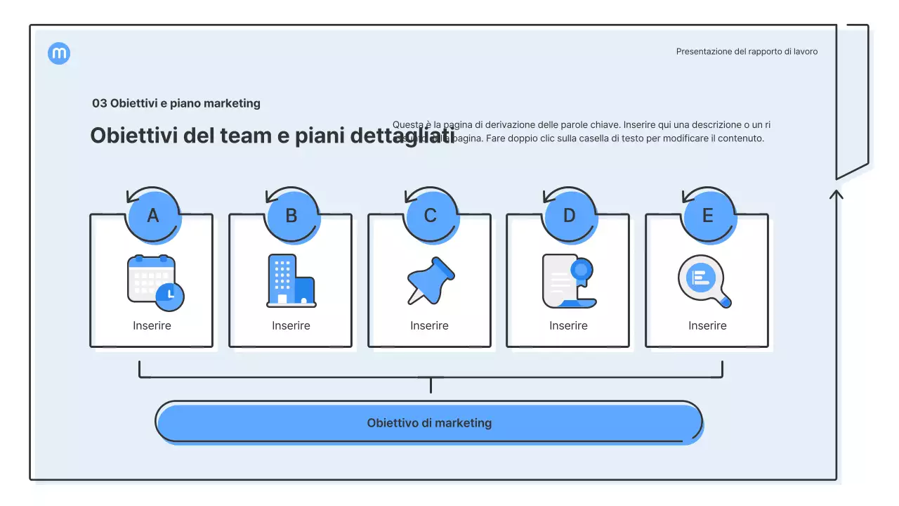 Forme puntiformi con frecce azzurre kit di presentazione aziendale
